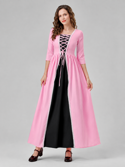 Dress with a Black Insert and Front Lacing Costume Dresses detail