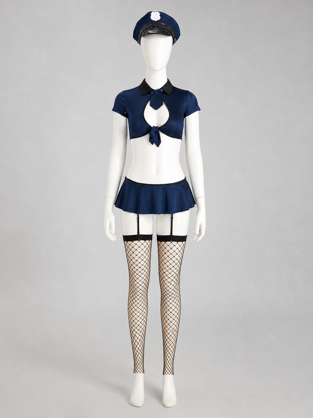 Police-Style Costume: Top, Skirt, and Cap