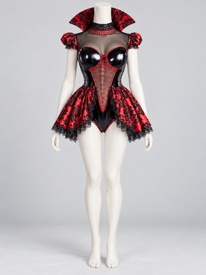 Gothic Carnival Costume with a Corset-Style Bodice Costumes detail