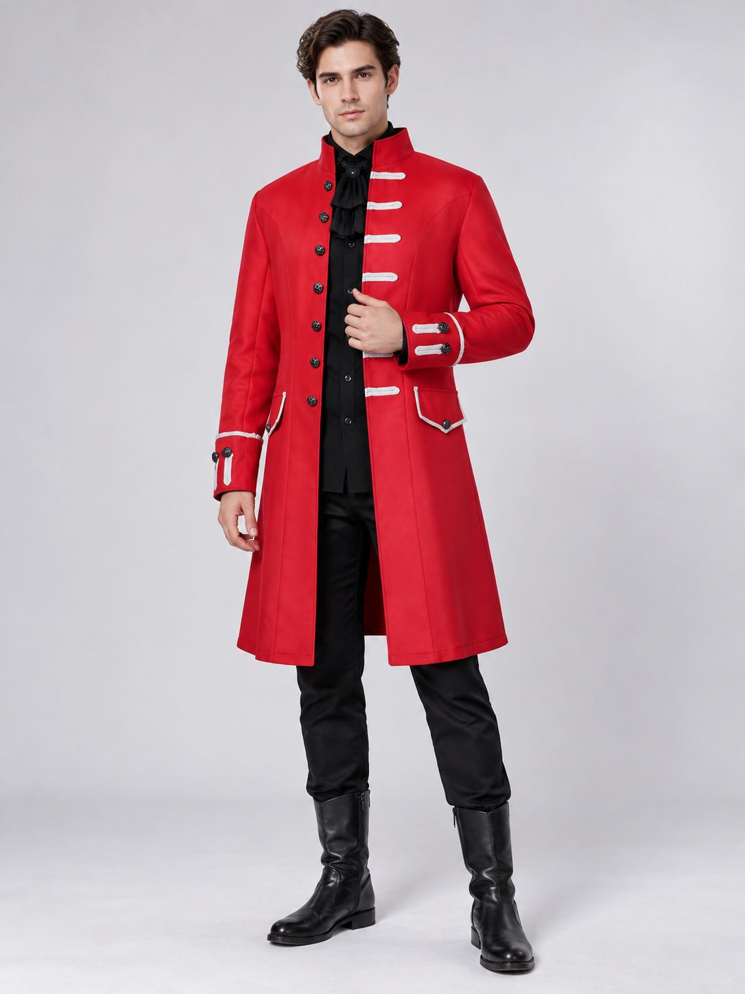 Red carnival tailcoat with white trim