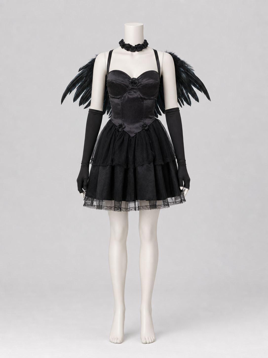 Gothic Cosplay Dress with a Full Skirt