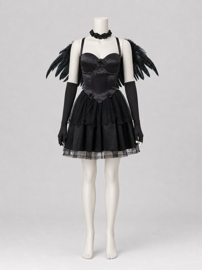 Gothic Cosplay Dress with a Full Skirt