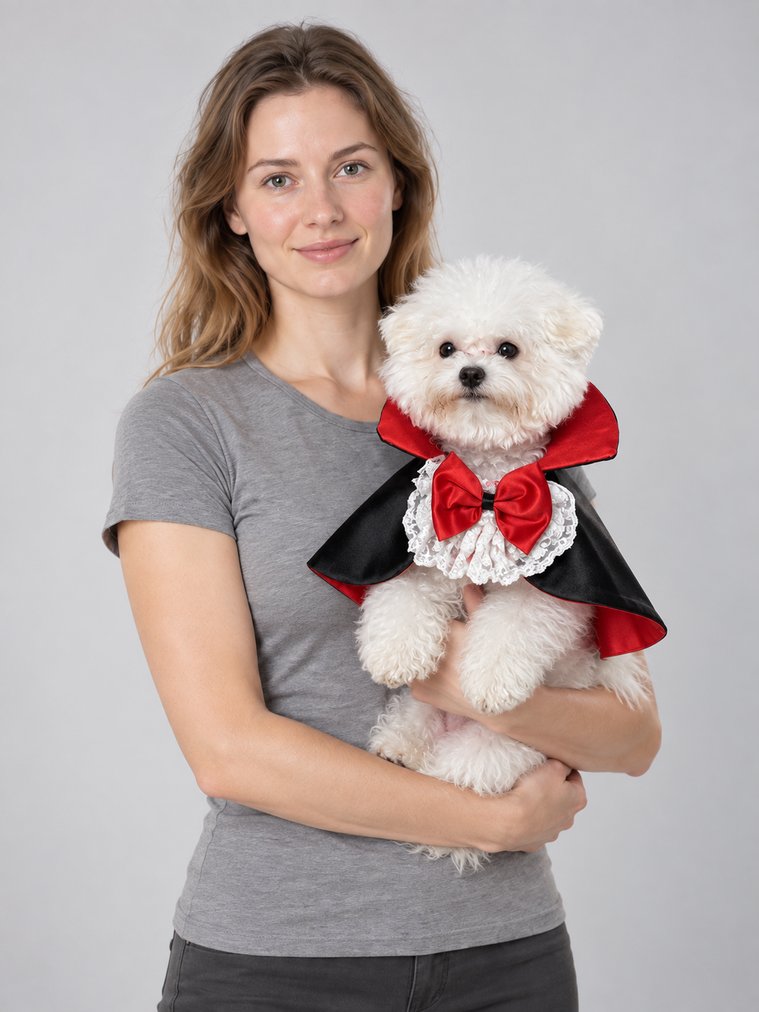 Vampire Cape for Pets with Lace and Bow
