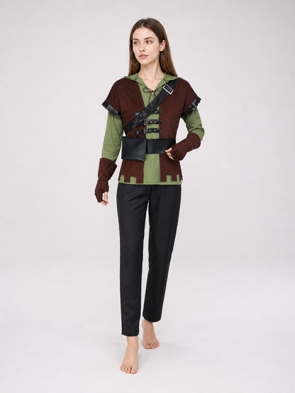 Green Arrow cosplay costume with vest and belt