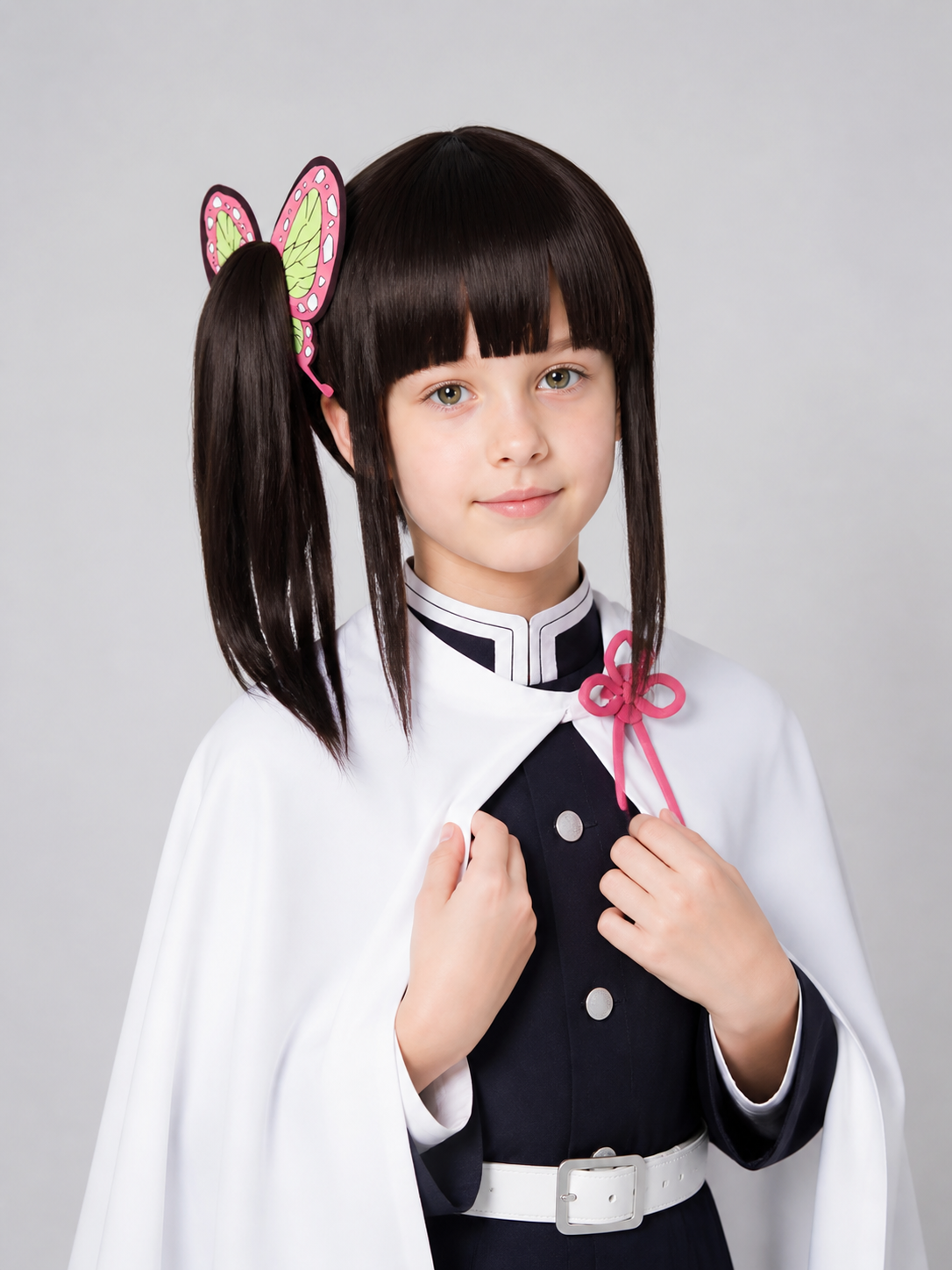 Black Long Kanao Tsuyuri Anime Cosplay Wig Costume Wigs detail