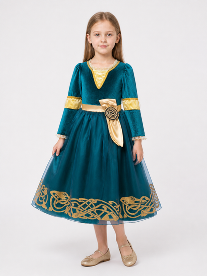 Blue and Gold Princess Costume for Halloween Costumes detail