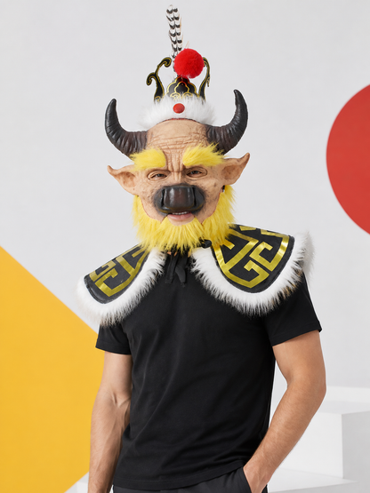 Cosplay Face Mask with Horns and Ears Costume Masks detail