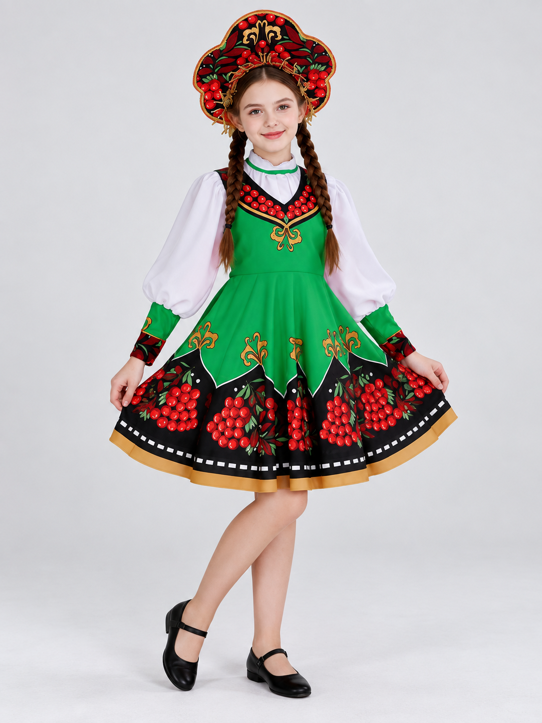 Children's Russian Folk Costume for Performances with Kokoshnik