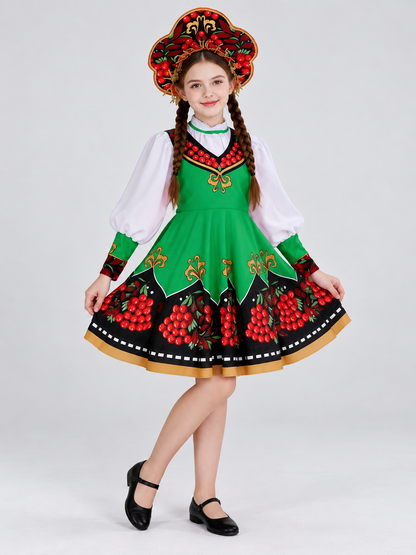 Children's Russian Folk Costume for Performances with Kokoshnik