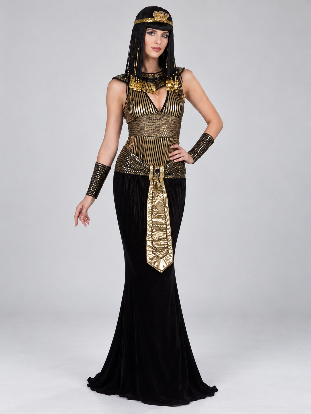 Black and Gold Egyptian-Style Carnival Costume Costumes detail
