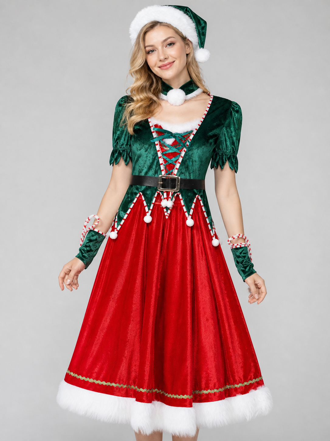 New Year's Character Costume: Dress, Hat, Arm Warmers