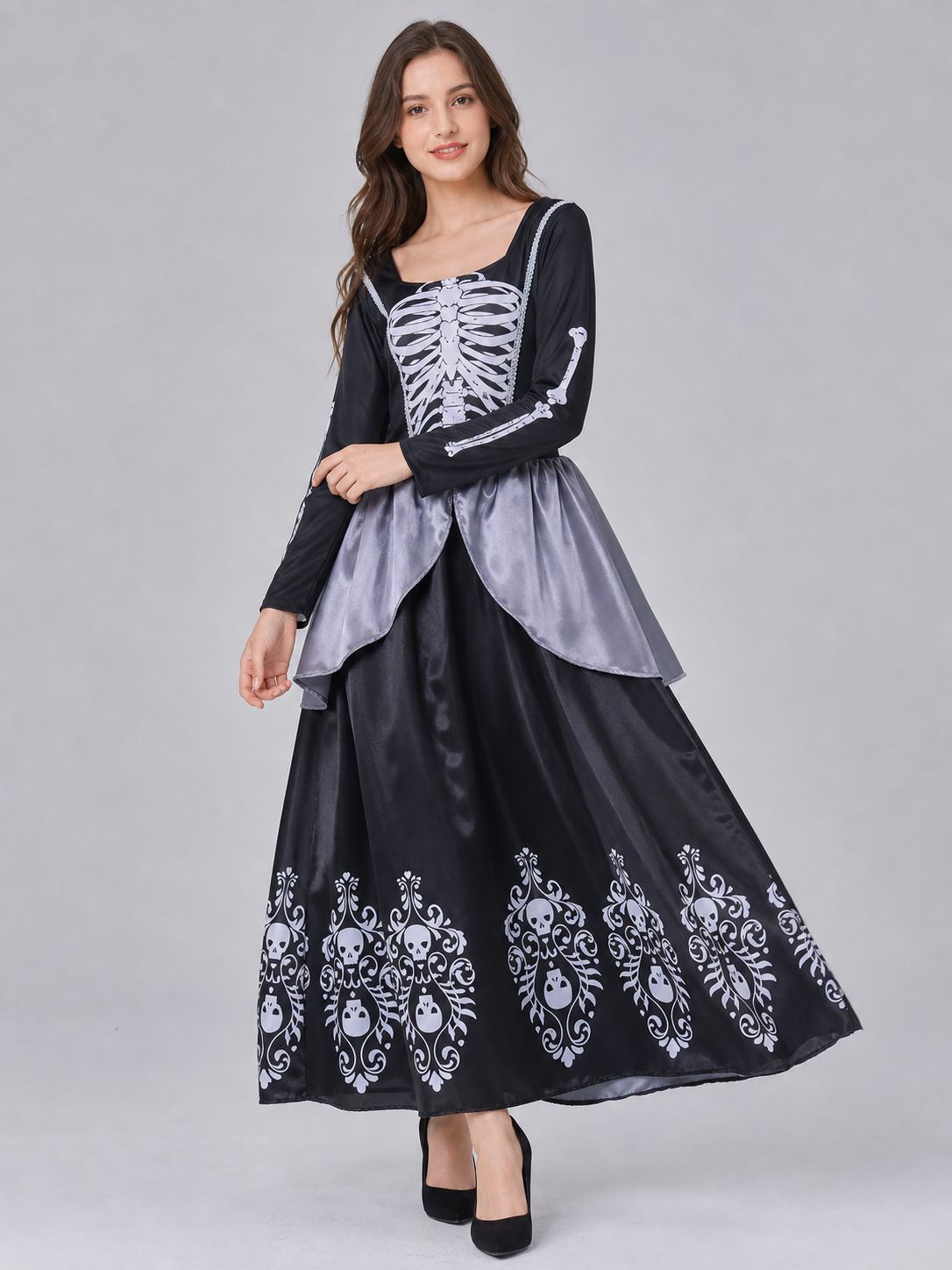 Vampire Cosplay Dress with Hood and Necklace
