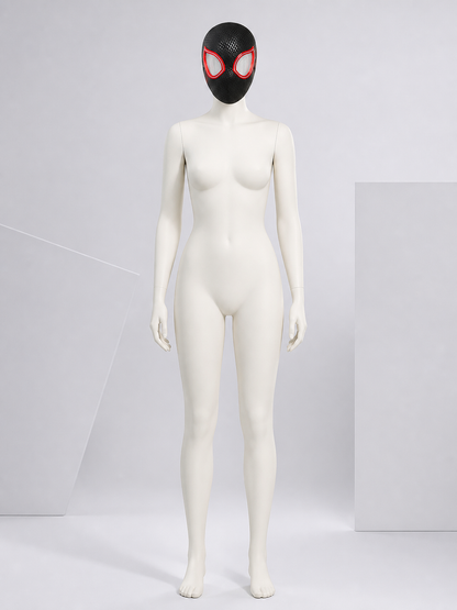 Black Cosplay Mask with Web Pattern and White Eyes Costume Masks detail