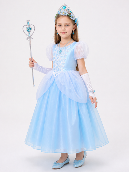 Blue Cinderella Costume for Halloween and Cosplay Costumes detail