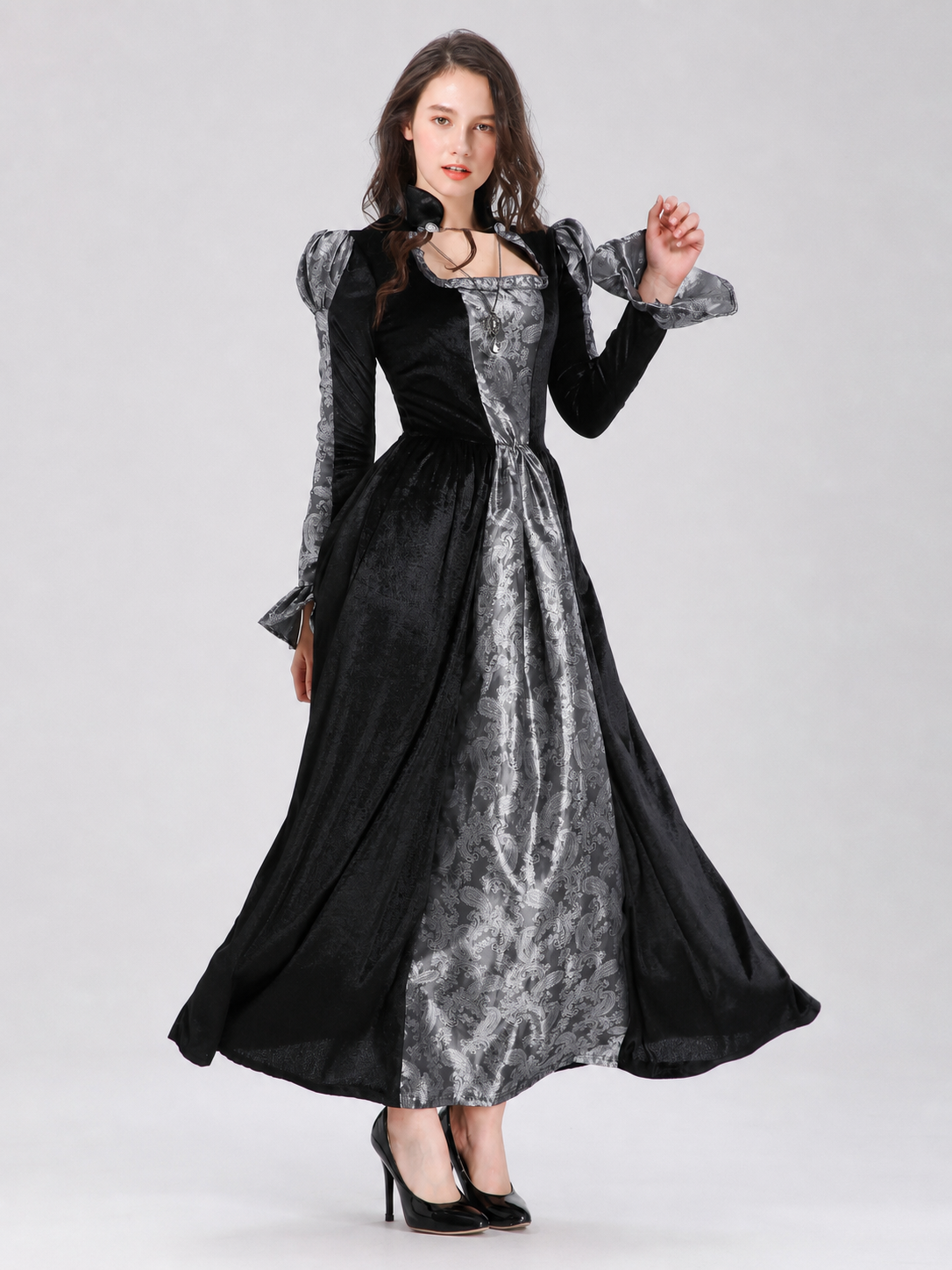 Gothic Vampire Dress with a Full Skirt