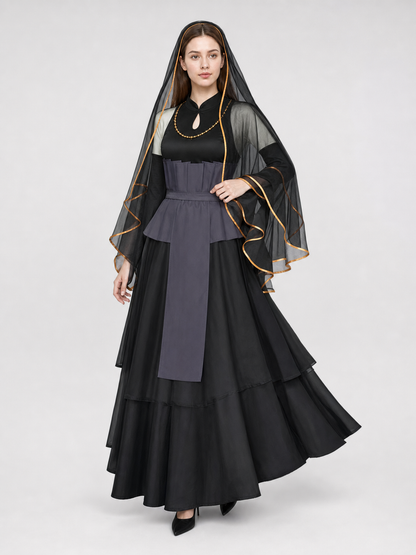 Hinata Cosplay Set with Veil and Layered Skirt