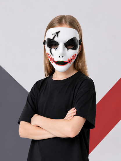 White Glowing Carnival Mask for Halloween and Cosplay Costume Masks detail