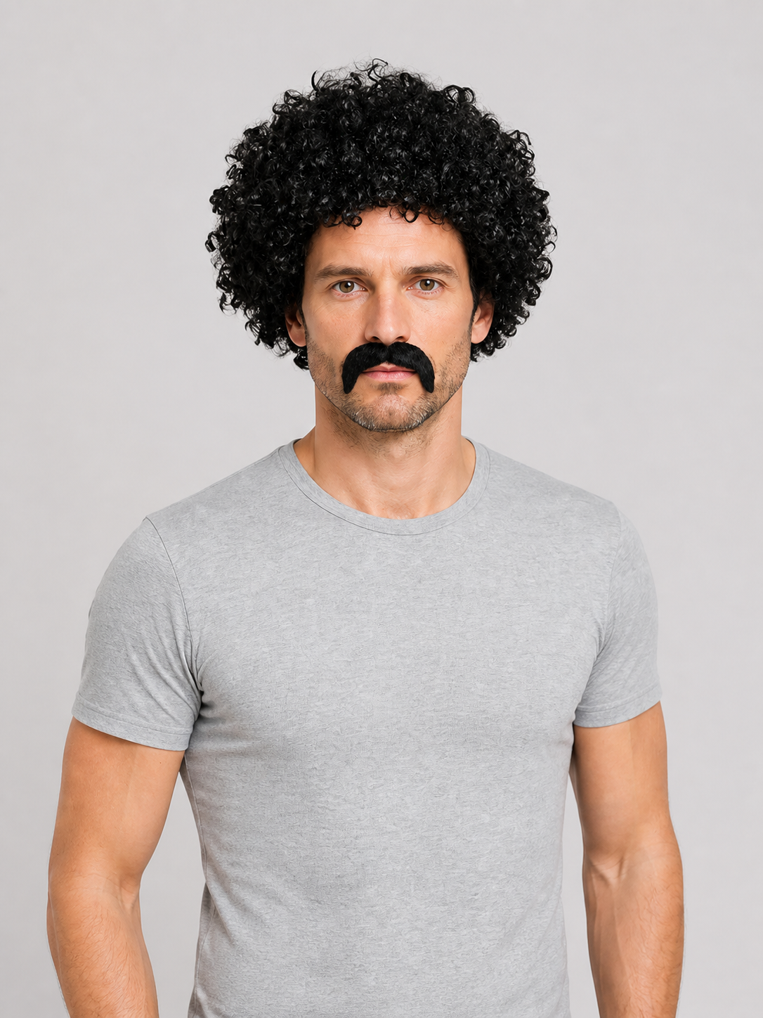 Black Curly Carnival Wig for Parties Costume Wigs detail