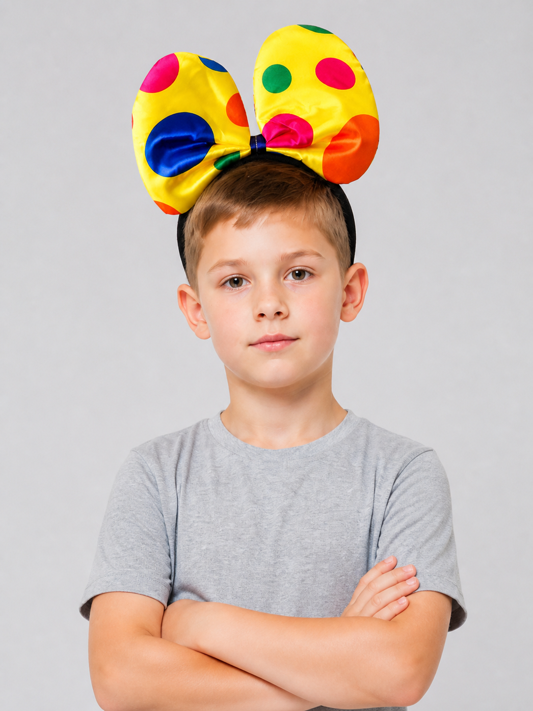 Carnival Headband with a Large Multicolored Bow Costume Headwear detail