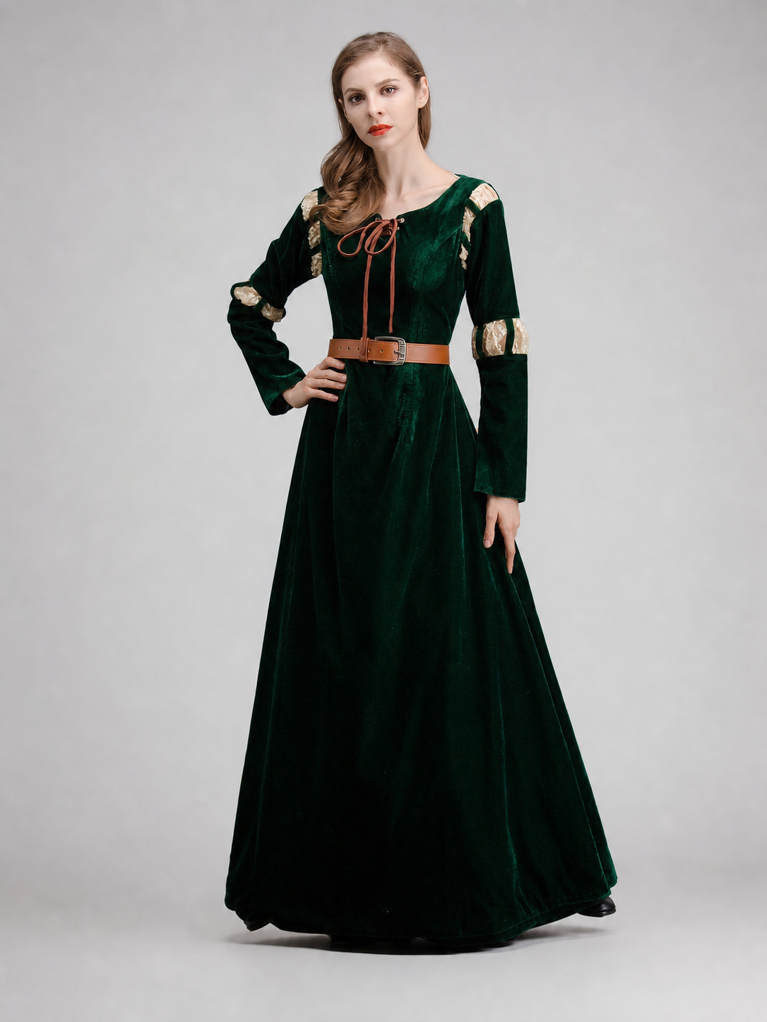 Vintage palace dress with gold decoration