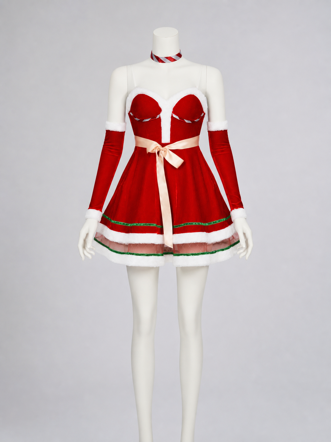 New Year's Costume Dress with Full Skirt and Trim