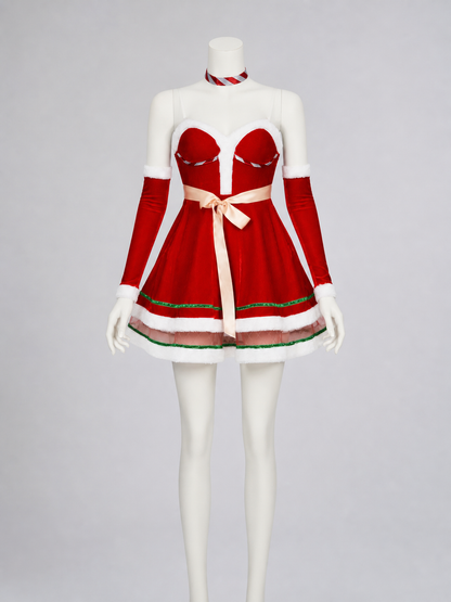 New Year's Costume Dress with Full Skirt and Trim