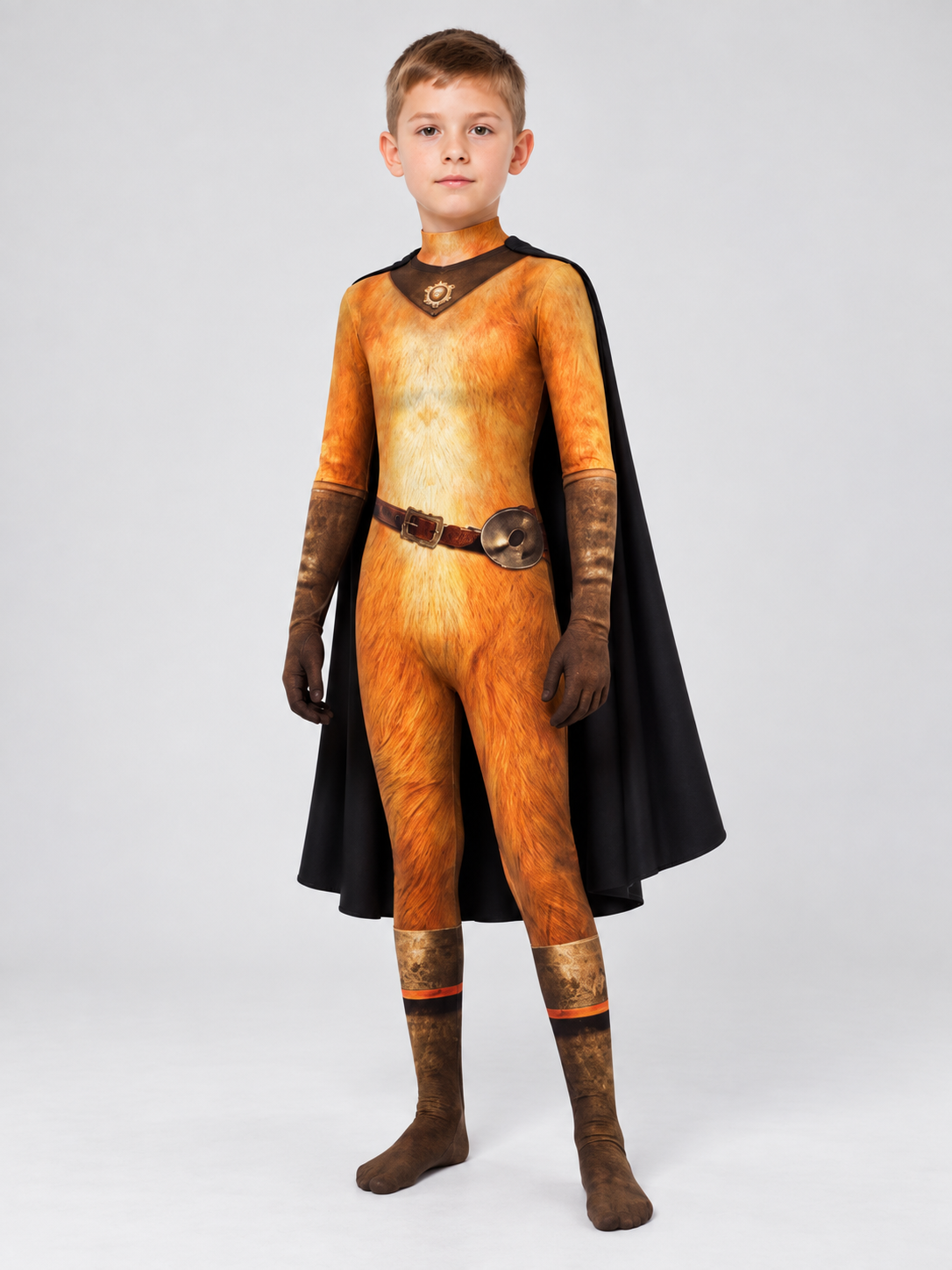 Cosplay Costume: Jumpsuit with Black Cape and Belt