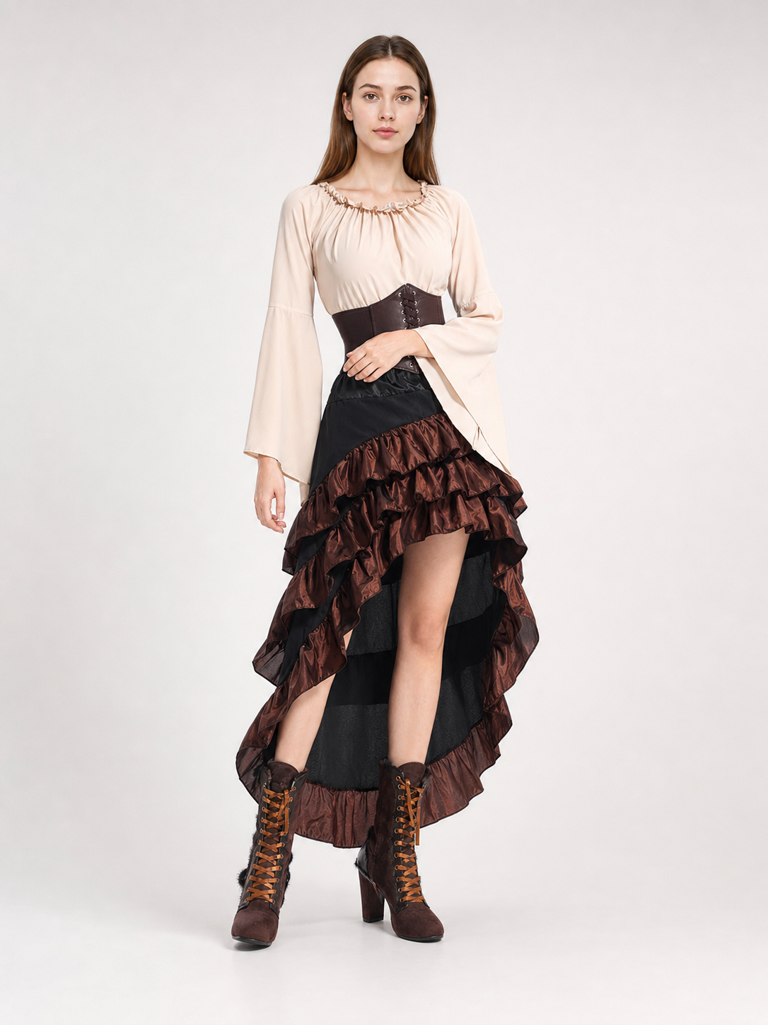 Steampunk Ruffled Costume Dress