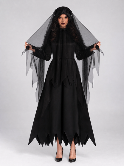 Gothic Adult Hooded Cloak with Veil