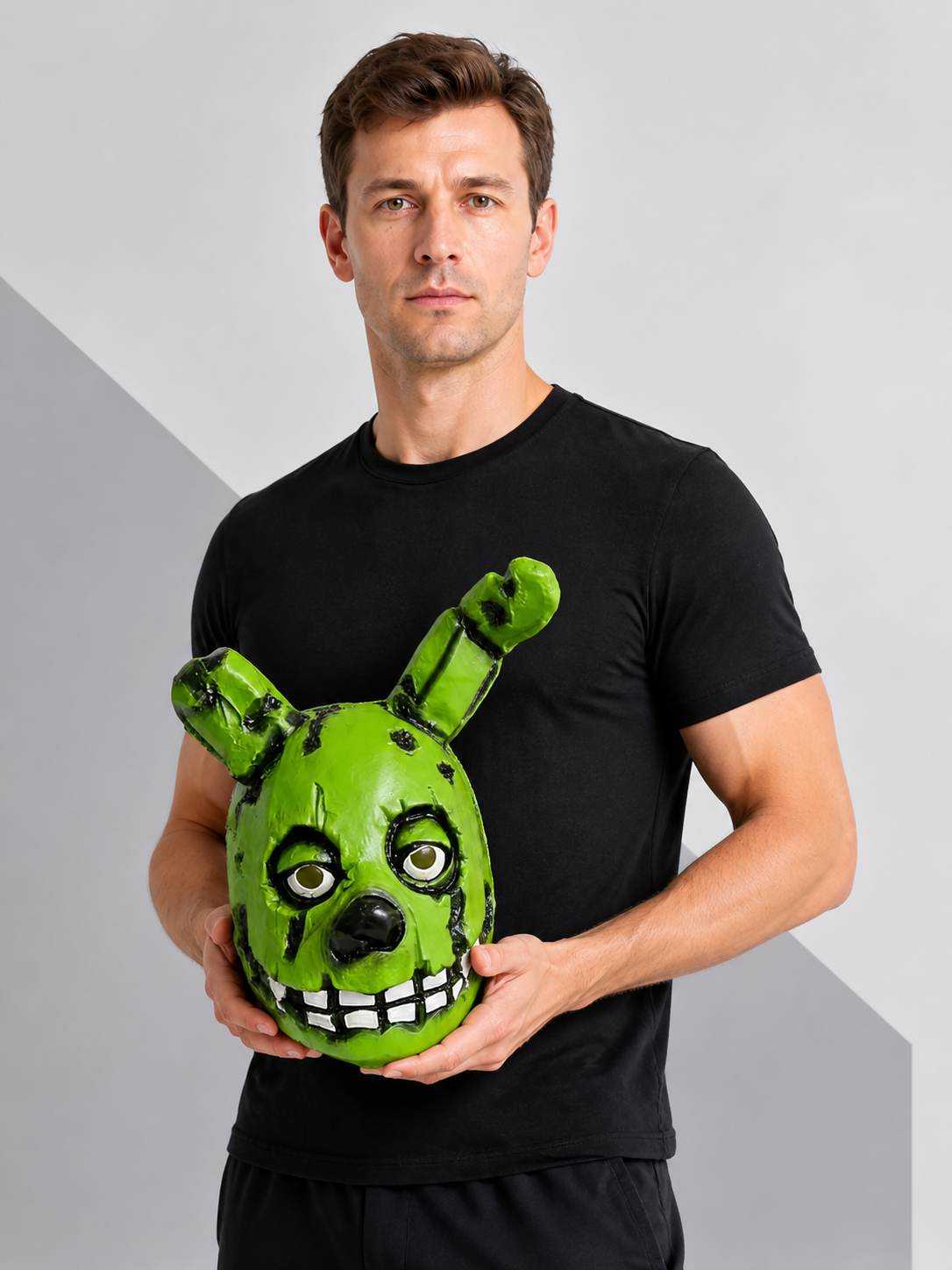 Aged Green Rabbit Halloween Mask for Cosplay
