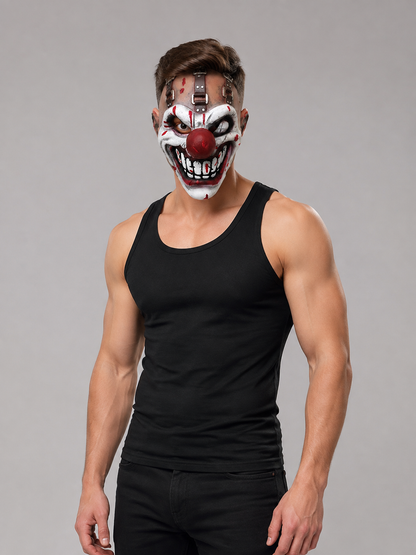 Full-face clown mask for cosplay with straps Costume Masks detail