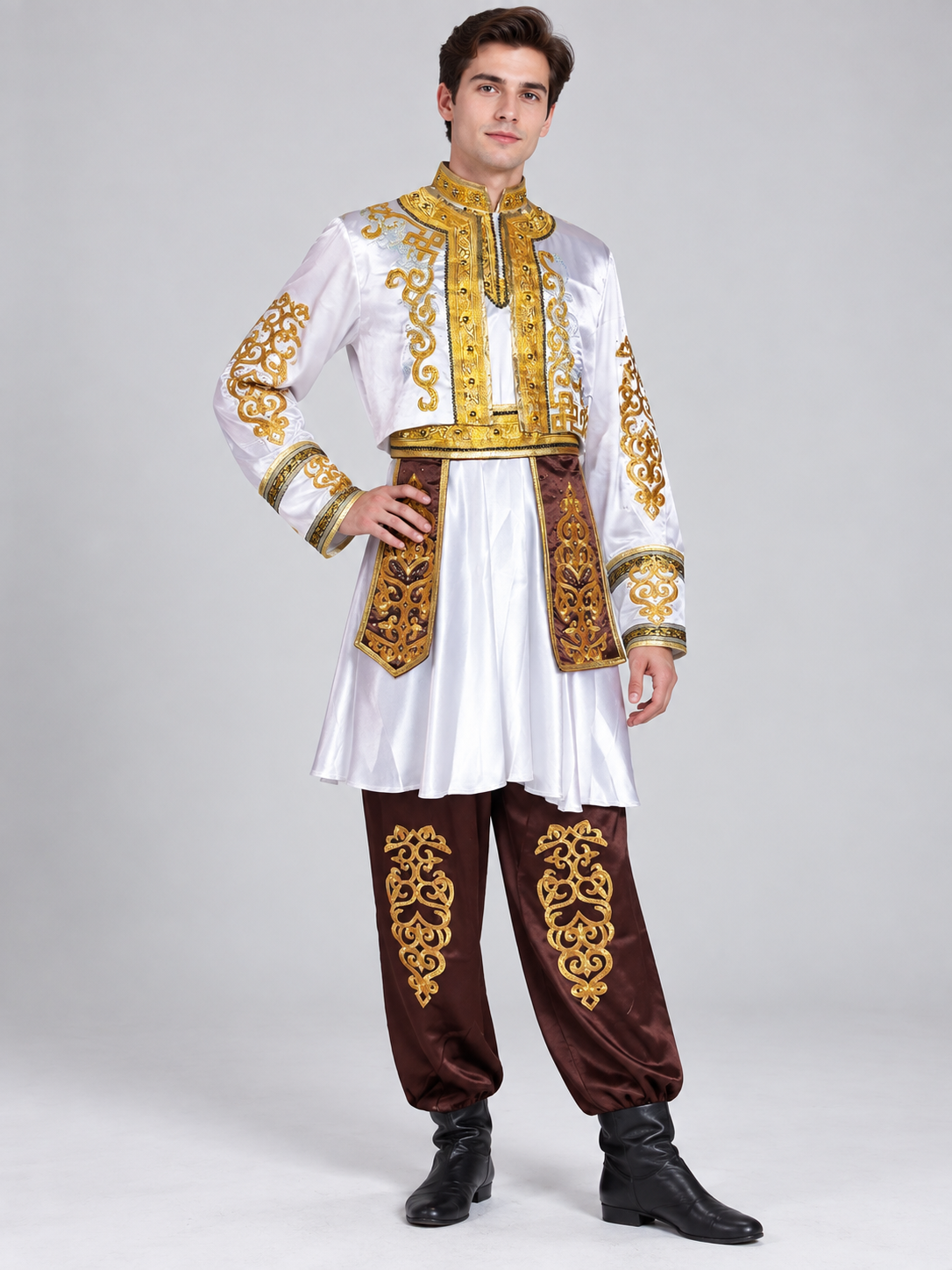 Stage costume for Russian folk dances, white tunic