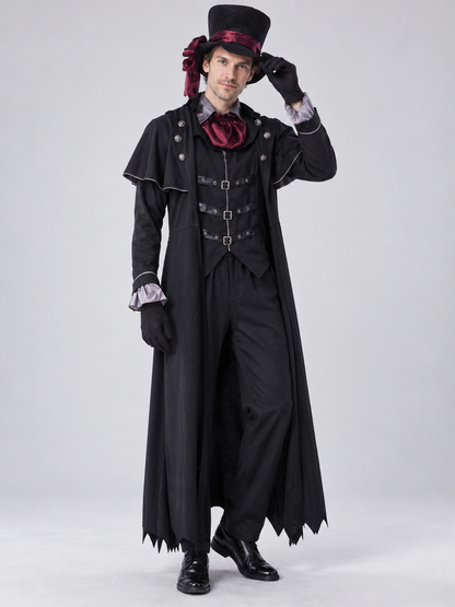 Adult Vampire Costume Black with Burgundy