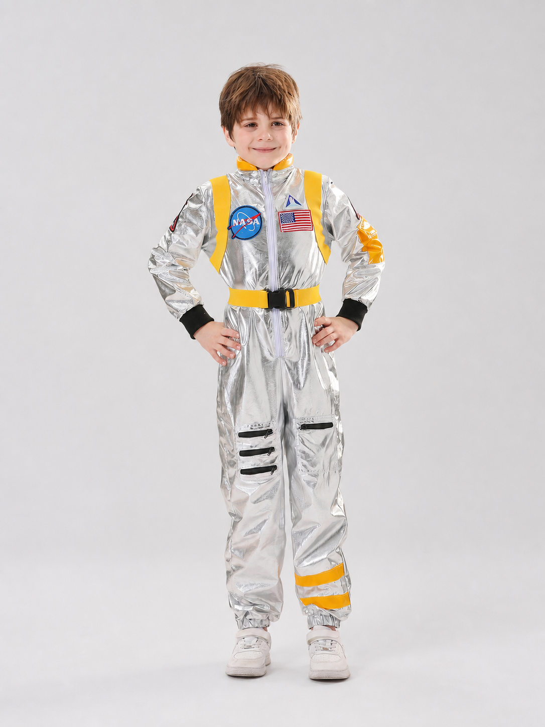 Silver Astronaut Costume with NASA Patches