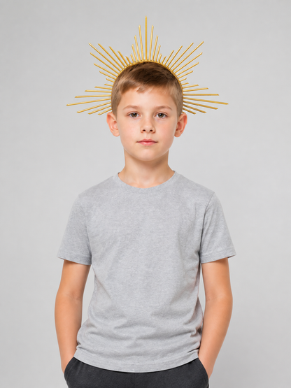 Gold Carnival Halo Headband with Rays Costume Headwear detail