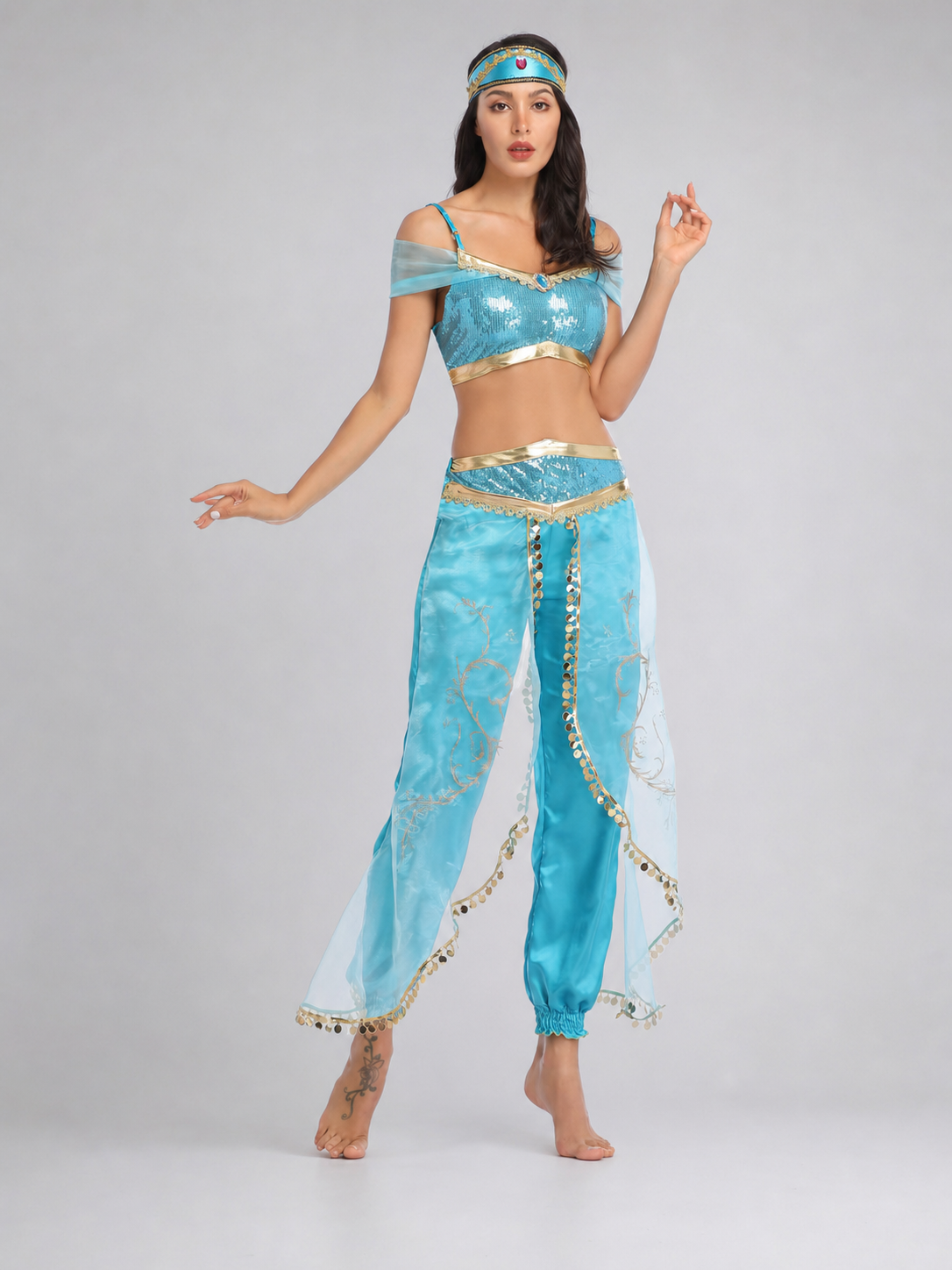 Themed Costume with Sequins and Harem Pants