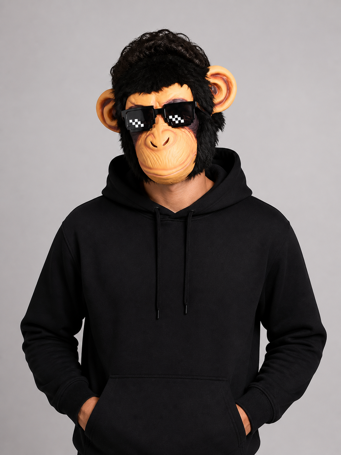 Halloween Gorilla Carnival Mask with Large Ears Costume Masks detail