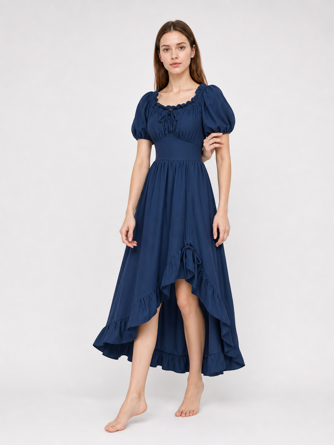 Vintage-style ruffled maxi dress