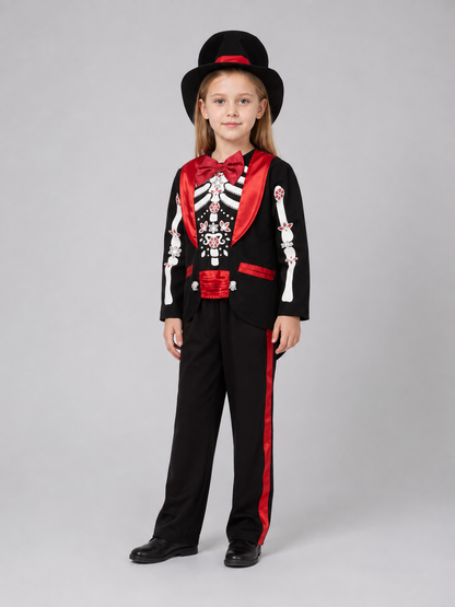 Skeleton Costume with Top Hat and Bow Tie Costume Headwear detail