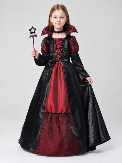 Children's Black and Red Carnival Costume with Lacing Costumes detail