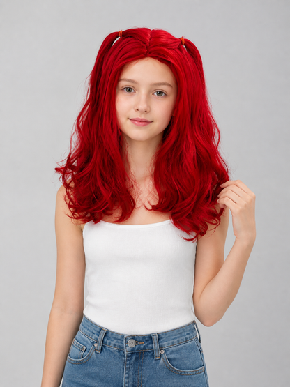 Red Carnival Wig for Halloween and Cosplay Costume Wigs detail