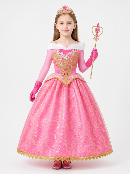 Pink Princess Costume with Crown and Scepter Costume Headwear detail