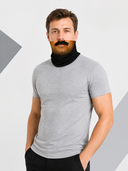 Carnival Mask with Brown Hair and Black Beard Costume Masks detail