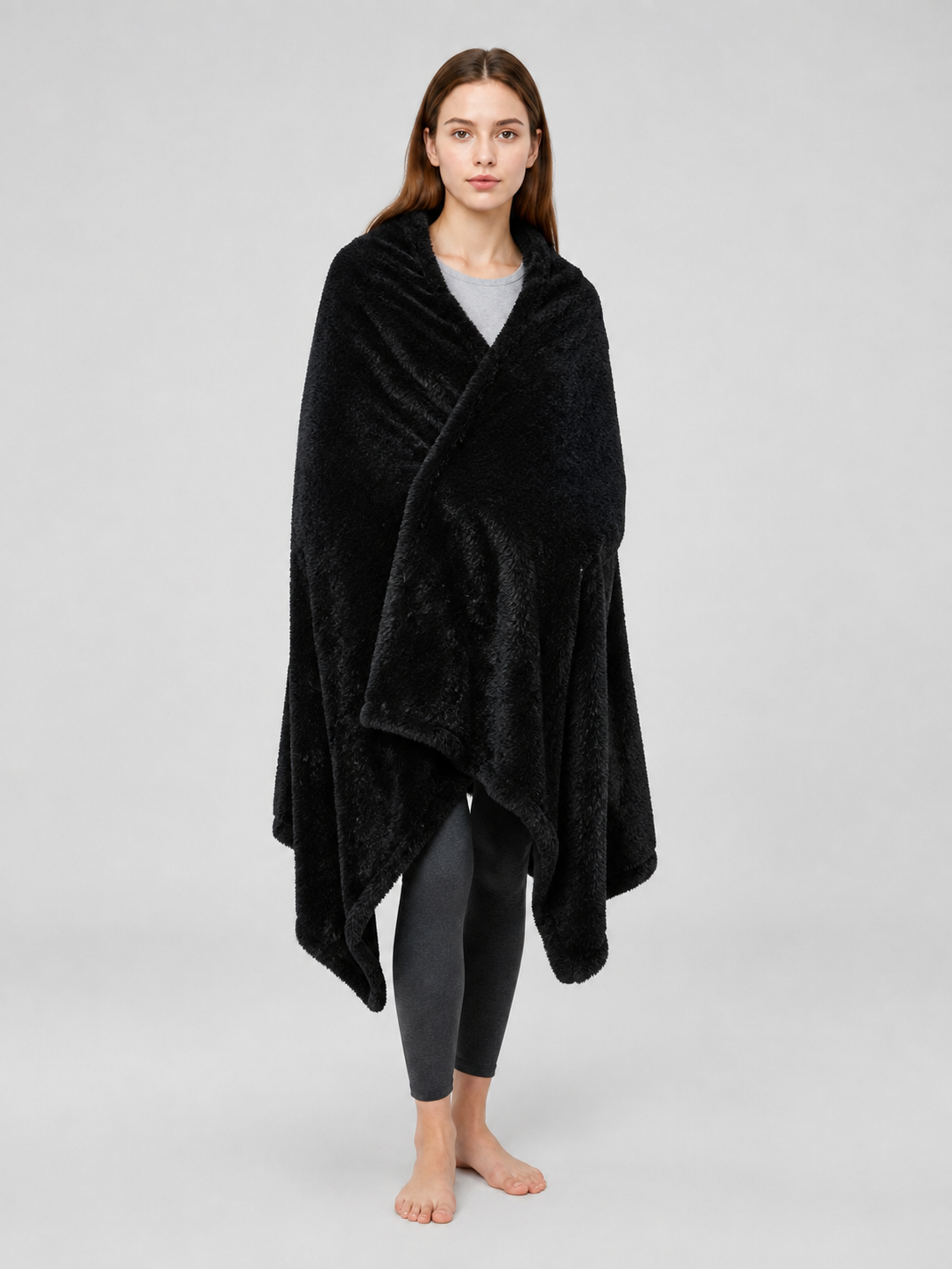 Black Double-Sided Blanket for Pets Wearable Blankets detail