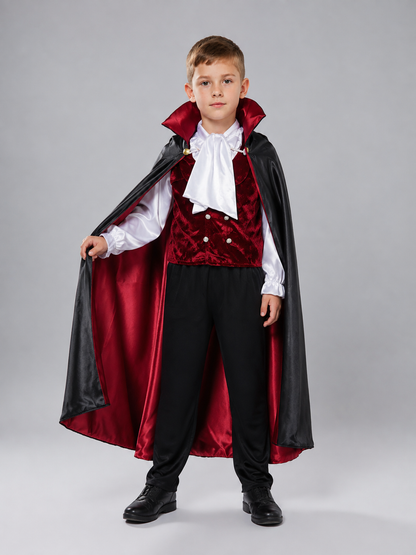 Carnival Vampire Costume with Vest, Pants, and Cape Costume Capes detail