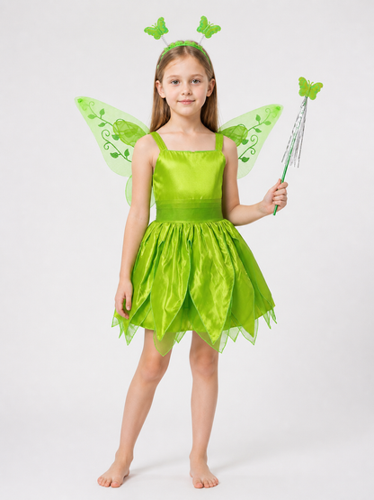 Green Fairy Costume with Wings for Halloween