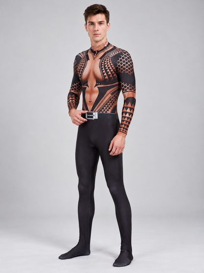 Aquaman Costume Jumpsuit with Anatomical Print Costumes detail