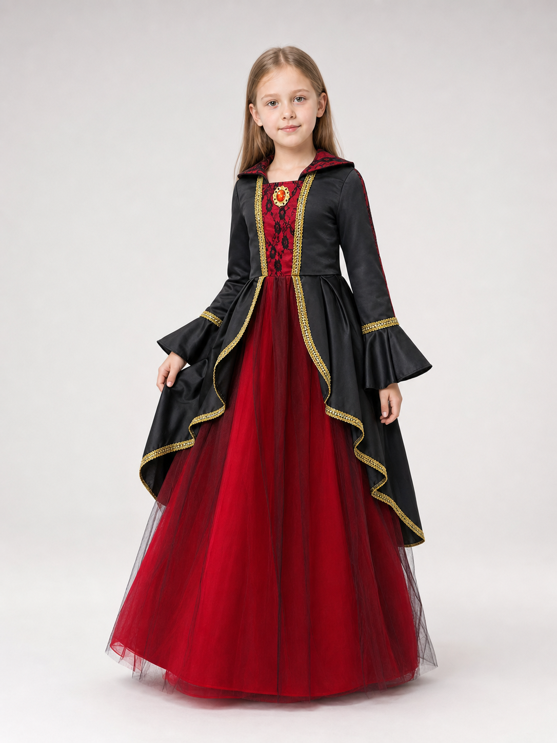Costume Dress with Hat and Collar for Cosplay