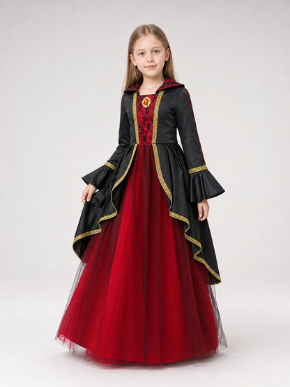 Costume Dress with Hat and Collar for Cosplay