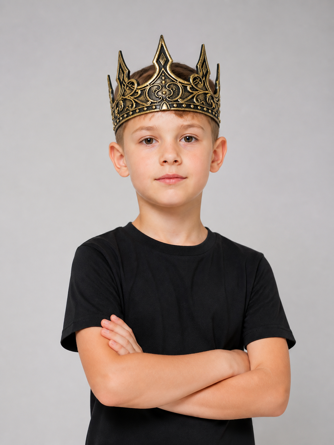 Carnival Headwear, Black and Gold Crown Costume Headwear detail
